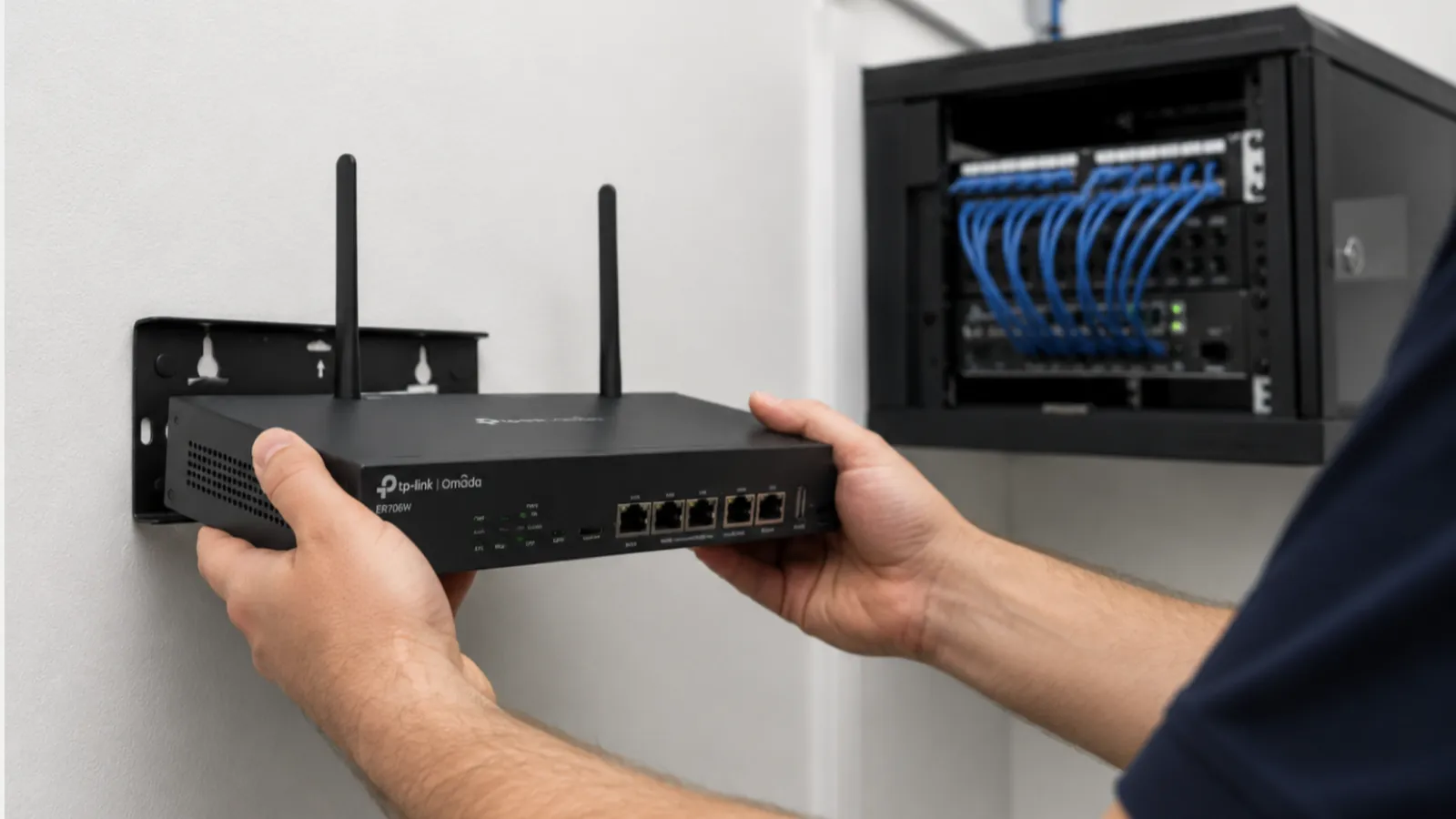 Managed IT support - engineer configuring router