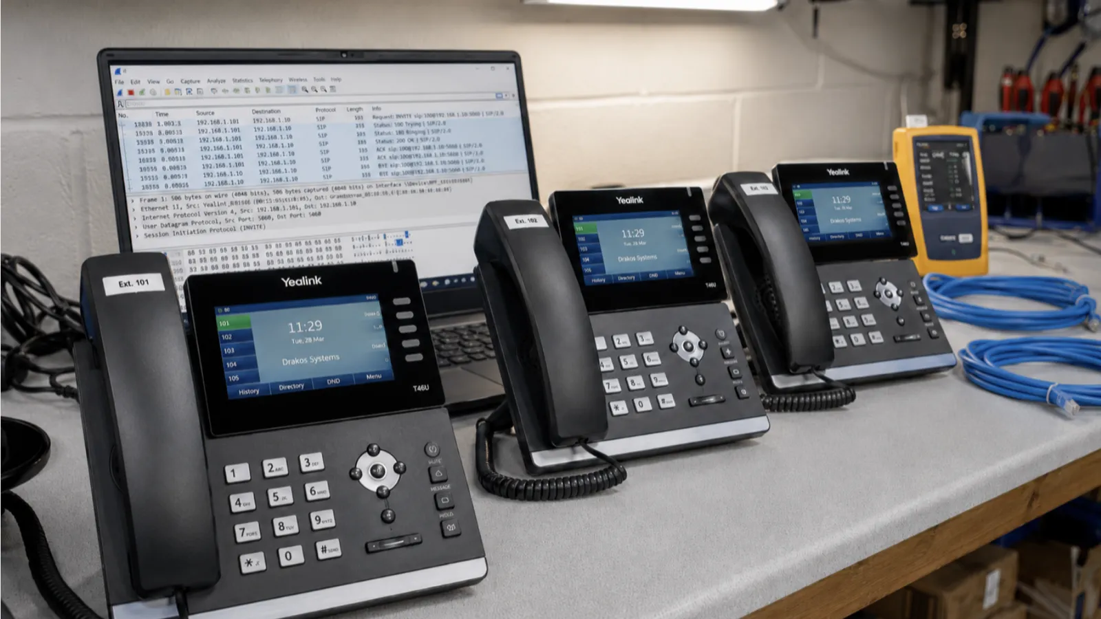 VoIP support - preconfigured desk phones on workbench
